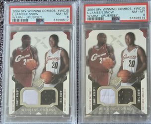 Read the secret in the description. 2004 SPX winning combo, Lebron James lot of 5 call P S.A. 8