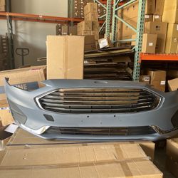 Complete Front Bumper Assembly With Grilles & Sensor Holes For 2019 2020 Ford Fusion 