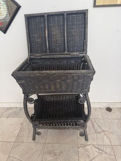 Vintage Wicker Server Stand