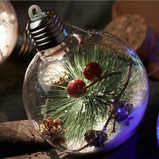 Shining Christmas Glass Ball with inner designs, 8CM Hanging LightBlub