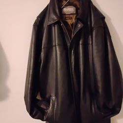 Like New Wilson Insulated Black Leather Coat Large