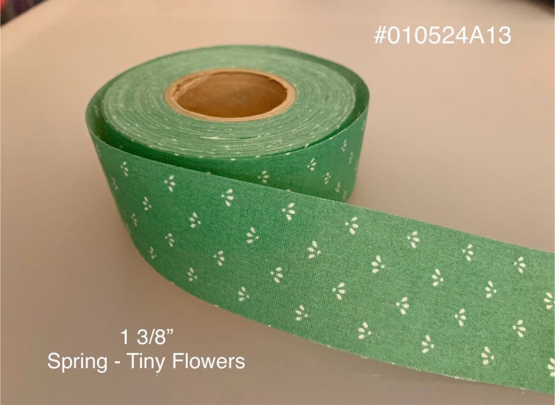 5 Yds of 1 3/8” Vintage Cotton Craft Ribbon W/ Tiny Flowers #010524A13