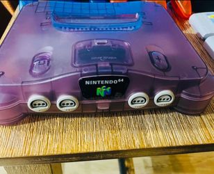 Purple Nintendo N64 with 4 games, authentic