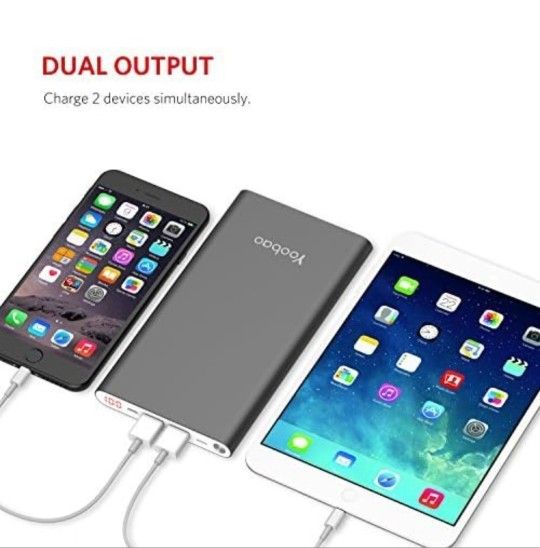 Yoobao 20000mAh Power
Bank Mobile Phone Charger, for Iphone And Android. Usb Output 5v. NO Fast Charge. Lightning Input, Micro Usb Cable Included
