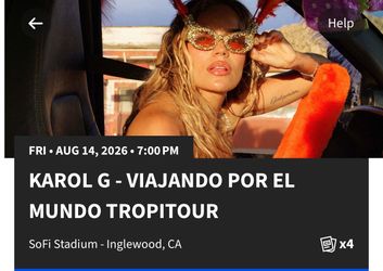 2x Karol G Concert tickets
