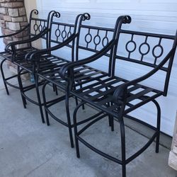 Black Wrought Iron Patio Chairs Set of 4