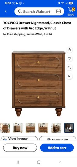 Very Nice 3 Drawer Chest with Fluted Sides. NEW