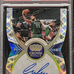 LUKA DONCIC 2021 Crown Royale On-Card Auto Gold 8/17 PSA 10 Jewel Signatures