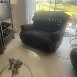 Recliner Sofa Set With Recliner Chair Dark Grey