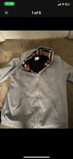 Burberry grey zip up size L