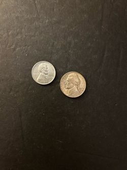 Coins – WARTIME - 1943P Lincoln penny and 1943D Jefferson Nickels - Total 2 Coins