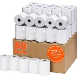 New , MUNBYN Thermal Paper 3 1/8 x 230ft, 50 Rolls Receipt Paper Work
