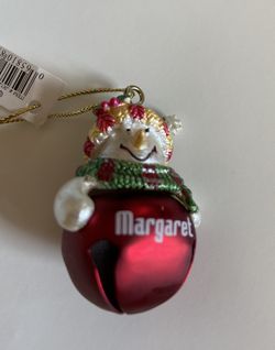 ed Margaret Ornament Keep Sake Green Santa Hat