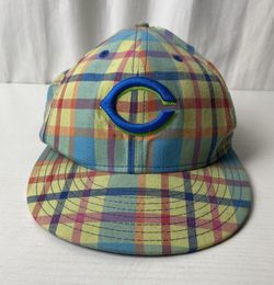 New Era 59Fifty MLB Cincinnati Reds 2011 Plaid Fitted Hat 7 3/4 Rare Collectors Item!