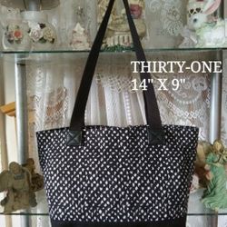 Thirty-One Black and White Tote Bag 