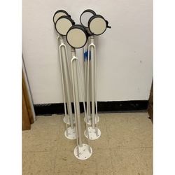 Set Of 5 IKEA Krille White Adjustable Table Legs With Casters