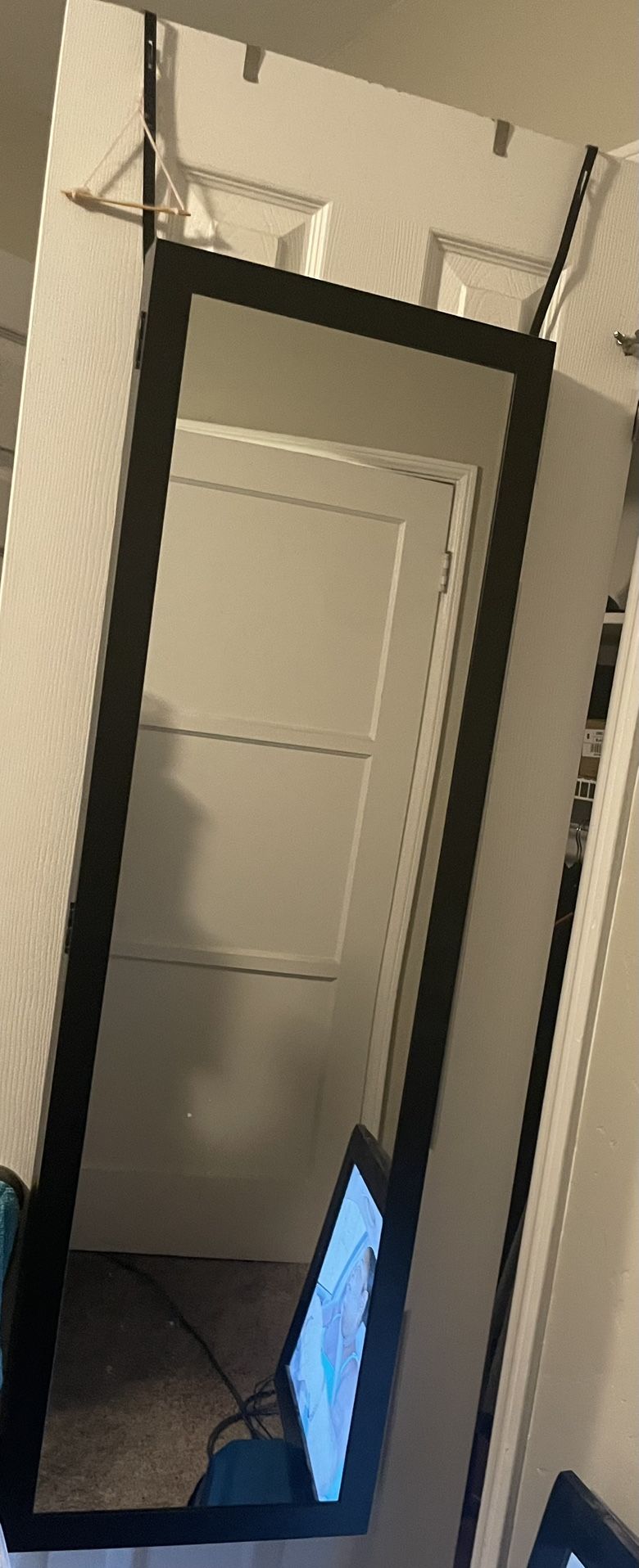 Over The Door Mirror And Jewelry Armoire