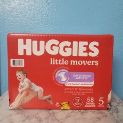 Huggies Size #5.  (58 Diapers)