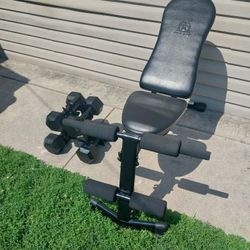 Marcy Bench /2 Set Rubber Coat Dumbbells Set /Dumbbell Rack 