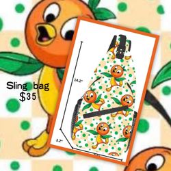 Orange Bird Character Sling Bag