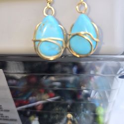 Turquoise Teardrop Dangle Earrings