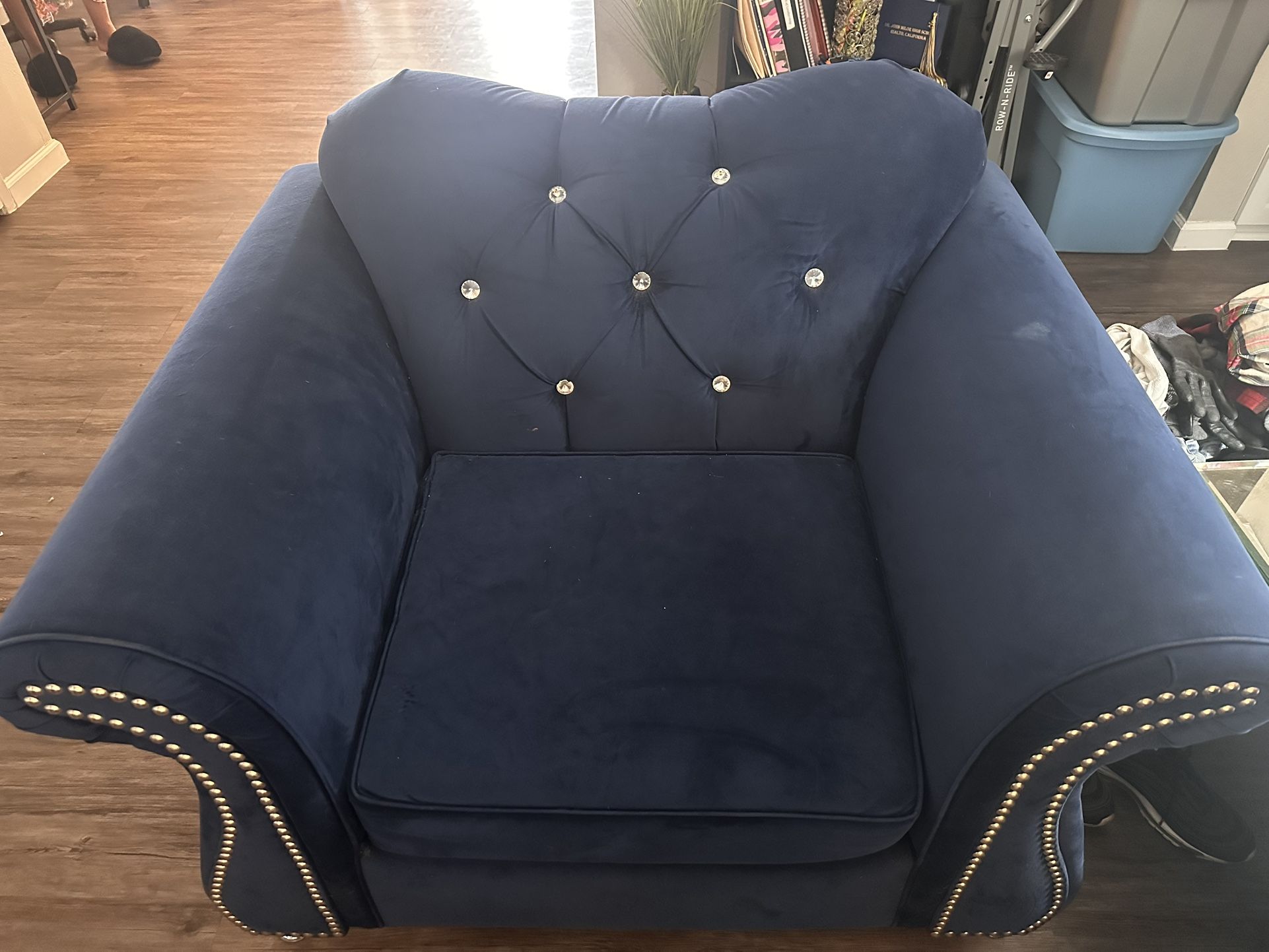 3 Victorian Rhinestone Tufted Couch Set 