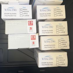 9 Boxes Vinyl Gloves Size Small – 100 Gloves Each Size Small