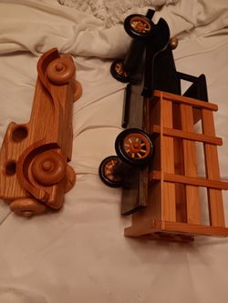 Vintage Wooden Truck And Car