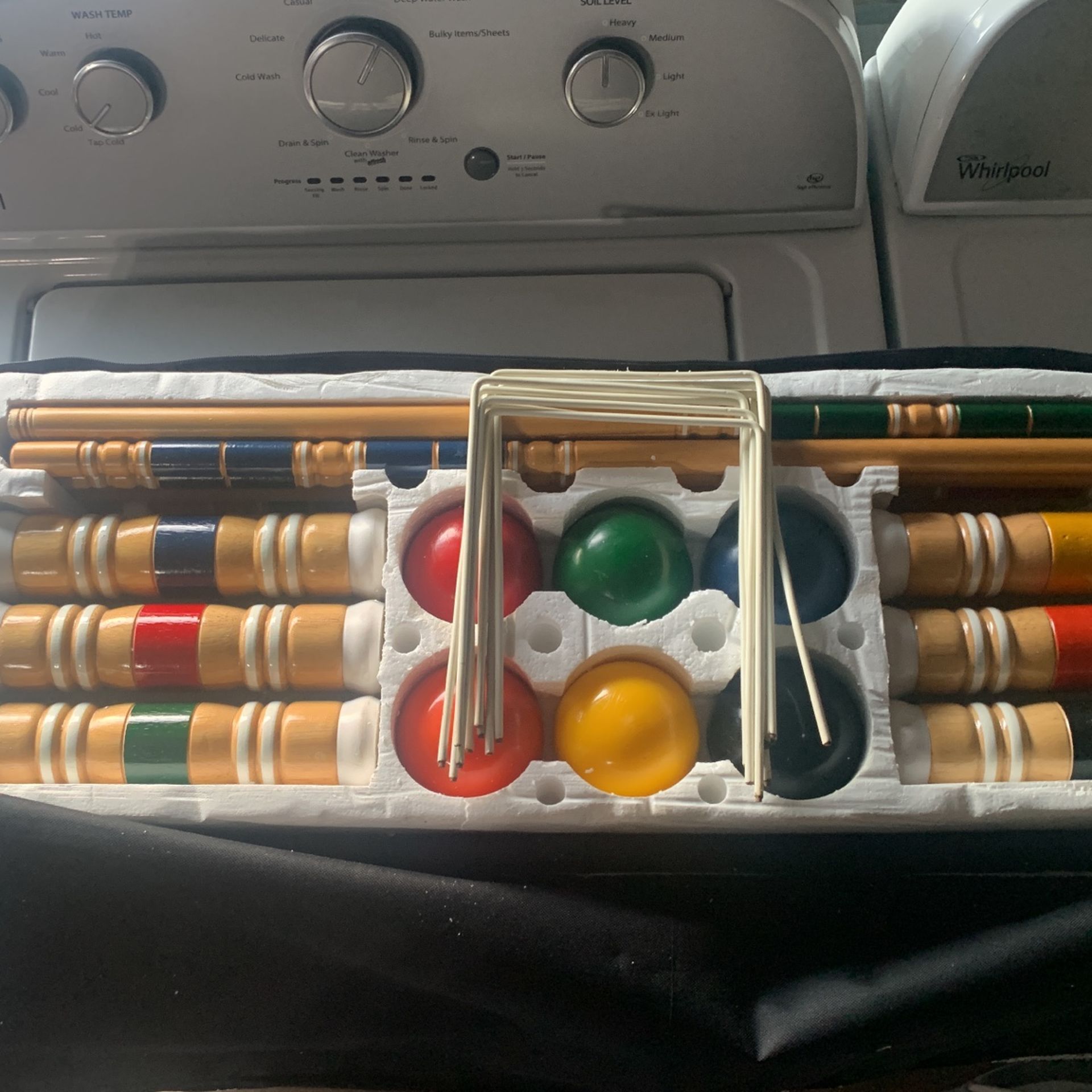  Vintage Sportcraft 6 Player Croquet Set In Carrying Case