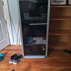 Audio Video Cabinet With Glass Door