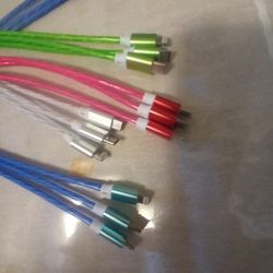 3 In 1 Cable Phone Charger- Charges iPhones, Androids, and Class C Connections