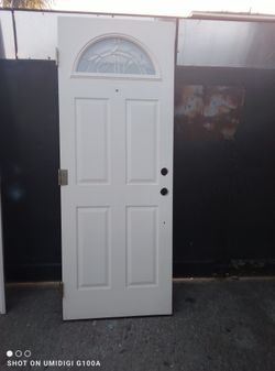 Exterior Door 29 3/4 X 79 .5 Double Glas And Fiberglass