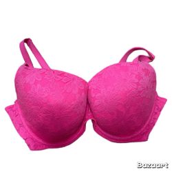 No Boundaries Women's Bra Pink 40D Underwire Padded Adjustable Straps Back Close