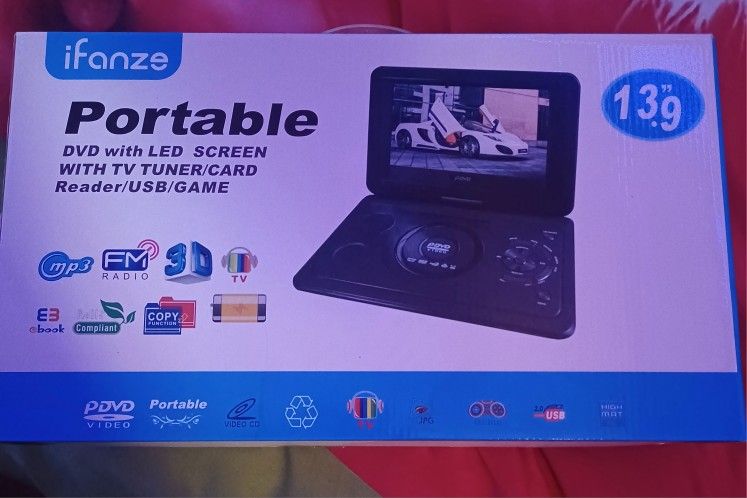 Portable DVD player that has a game controller and a disk that you can play games with on the DVD player.