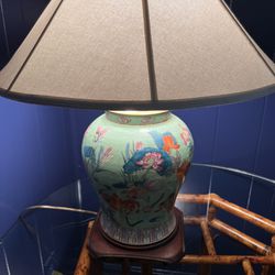 Oriental Celadon Green Porcelian Antique Lamp