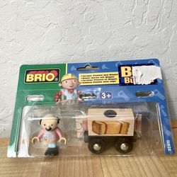 2002 Brio Wooden Train #32815 Bob The Builder Farmer Pickles & Wagon Wood Train