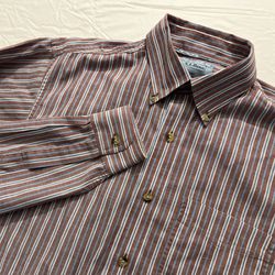 L.L. Bean Men's Cotton Red Striped Long Sleeve Button-Down Shirt S