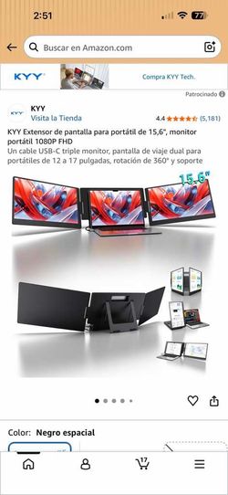 KYY 15.6" Triple Portable Monitor Extender