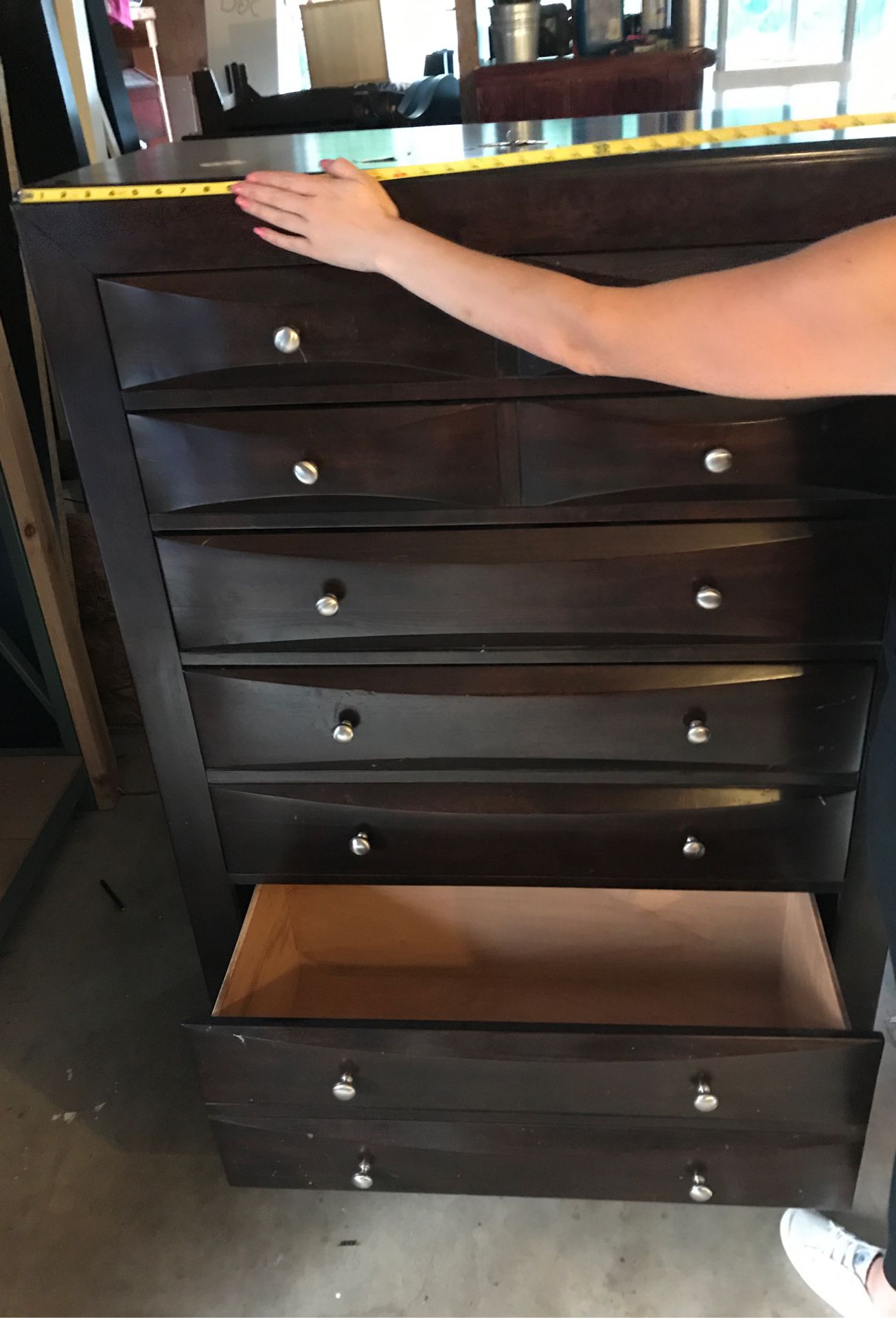 Used dresser 7 drawers. in good shape with a few scratches.