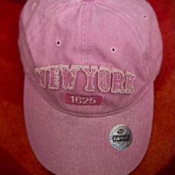 NWT, BJB HATS Pink Cap. 'New York 1625' embroidery.  Adjustable. 100% Cotton