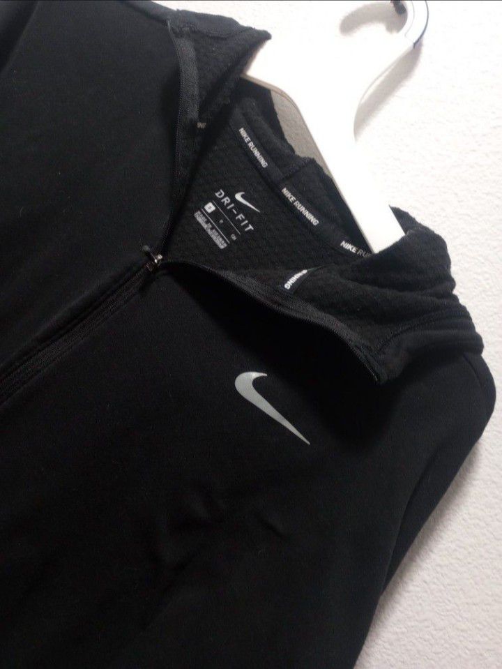 Nike Running Women's dry Fit Black Zip Up With Hood Size Small