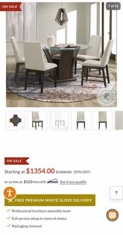 Renegade Furniture 5-Piece Glass Top Dining Set