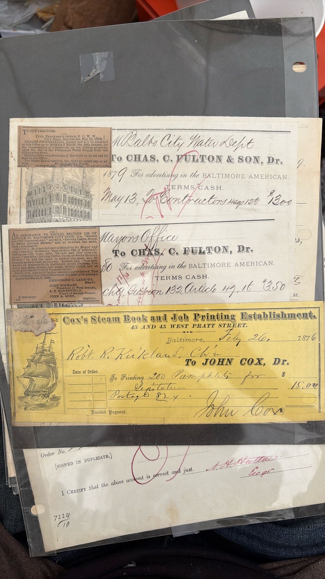 Lot Of Antique Baltimore Memorabilia.