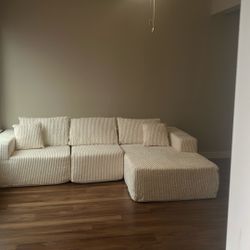 	 Weture 108” Modular Sectional Sofa,... Size: Right Facing Chaise Color: Beige 