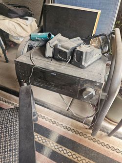 2 speakers reciever and subwoofer