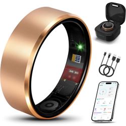Rose gold, Size 8 Brand new Smart Health Ring 2.0 for Women Men, Slim Scratch & Fingerprint Resistant Design,Efficient Chip Fitness Tracker, Monitors 