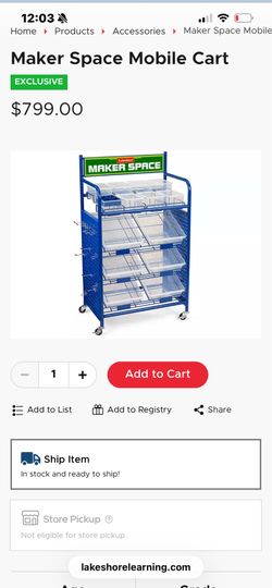 Lakeshore maker space mobile cart
