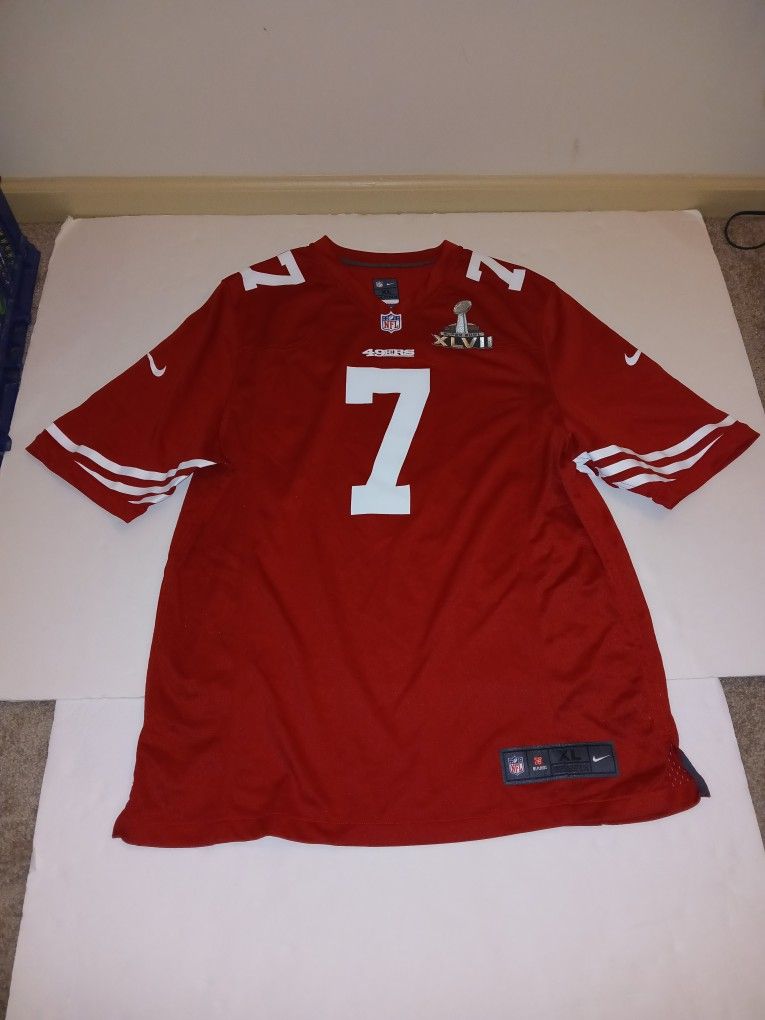 Colin Kapernick San Francisco 49ers Jersey Super Bowl XLVII 47 Nike XL