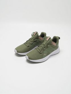 PUMA Green/White Low Top women’s Lace Up Solid Athletic Sneaker Shoes