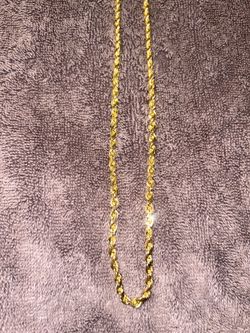 14k yellow gold diamond cut rope